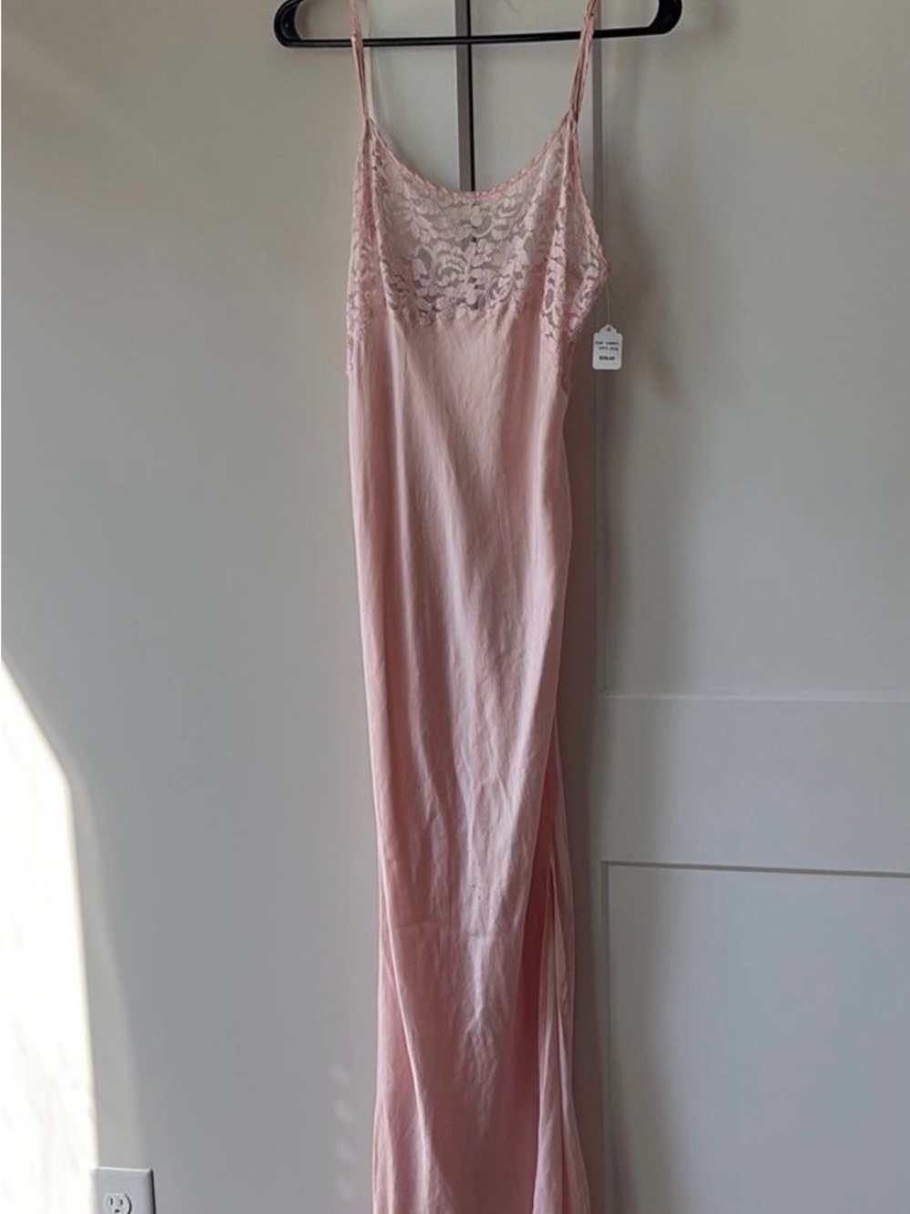 victoria's secret gold tag 100% silk pink maxi sz S